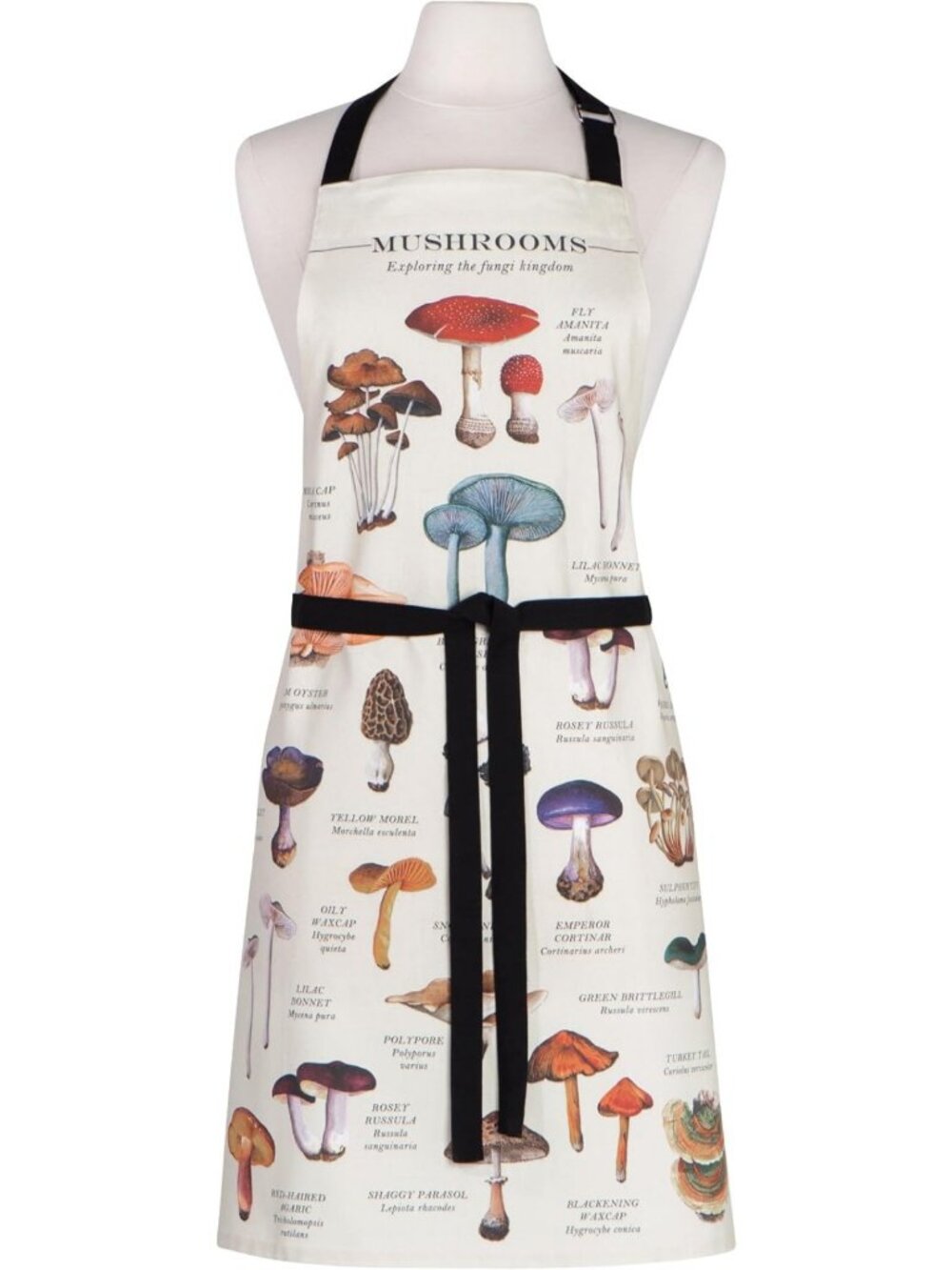 Mushroom Print Cotton Kitchen Apron | Stylish & Durable Cooking Accessory